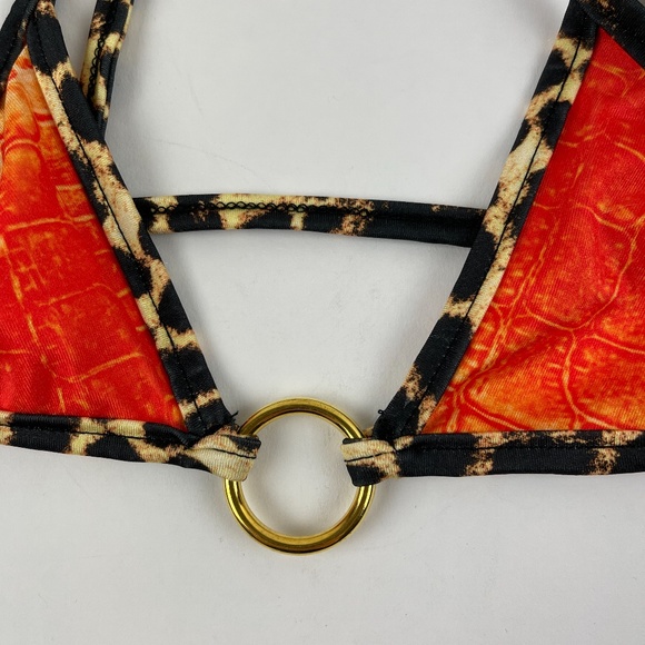 Pretty Little Thing Womens Bikini Top Leopard Sz 0 - Picture 2 of 8